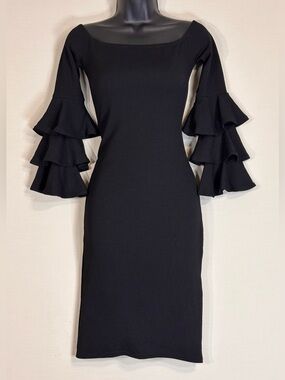 champagne satin pleat detail bardot flared sleeve shift dress Page 2: Sale Dresses